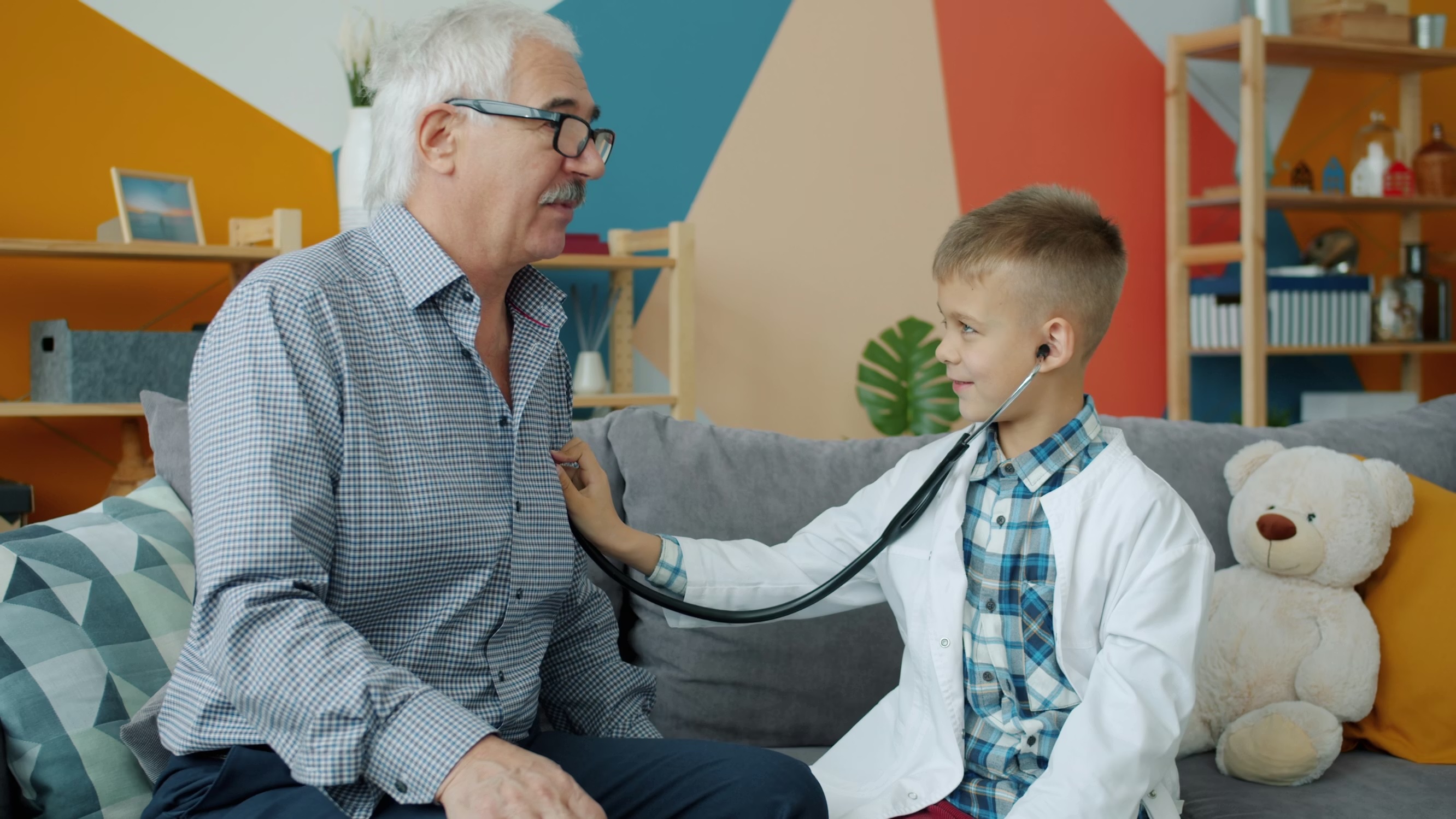 Family physician with a young patient
